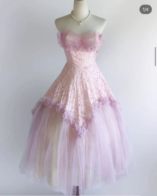 Charming Prom Dress Strapless Pleated Tulle Gala Dress Evening Dress Formal Dress   D4420