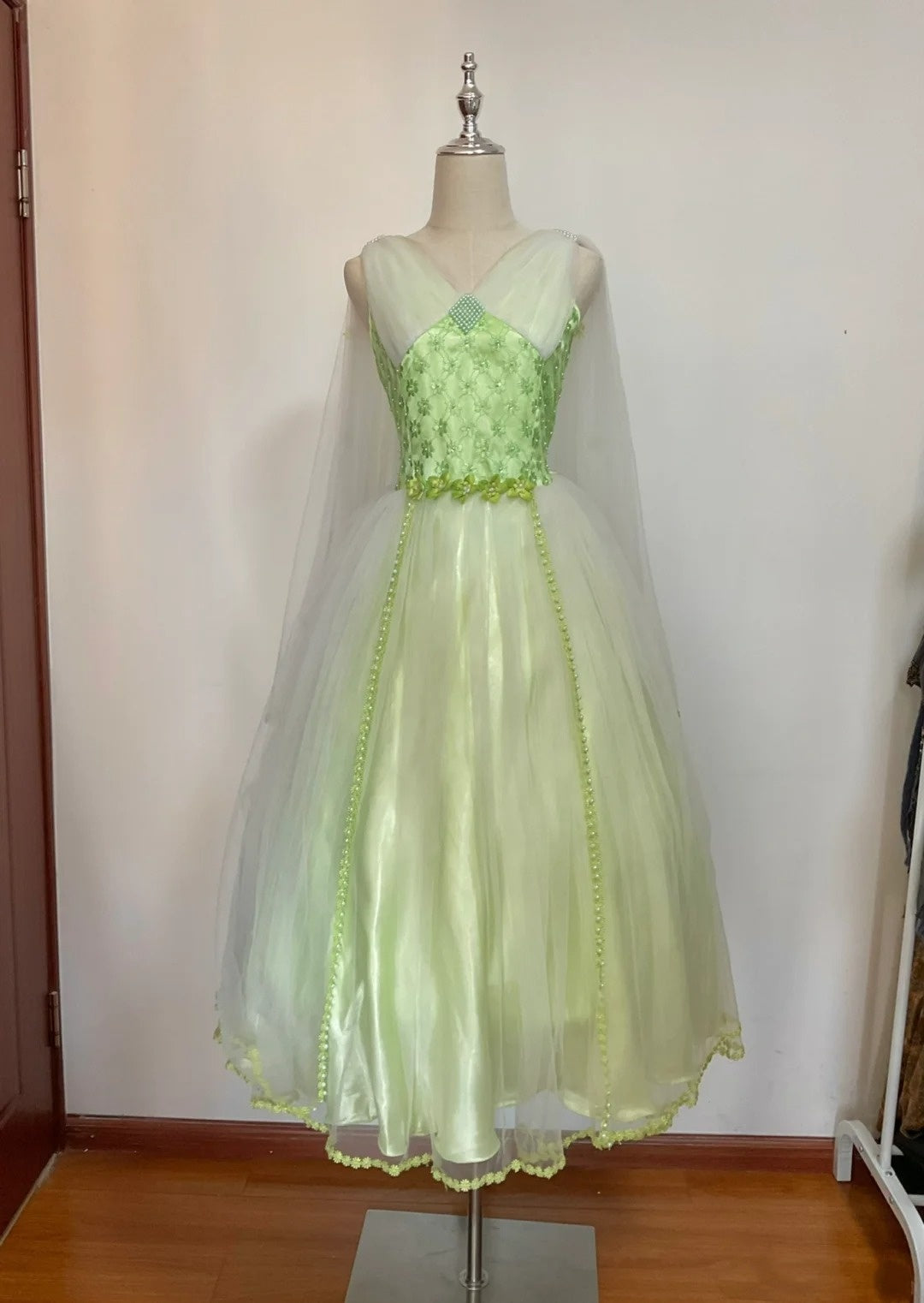 Pretty Prom Dress V-neck Pleated Tulle Gala Dress Evening Dress Formal Dress   D4434
