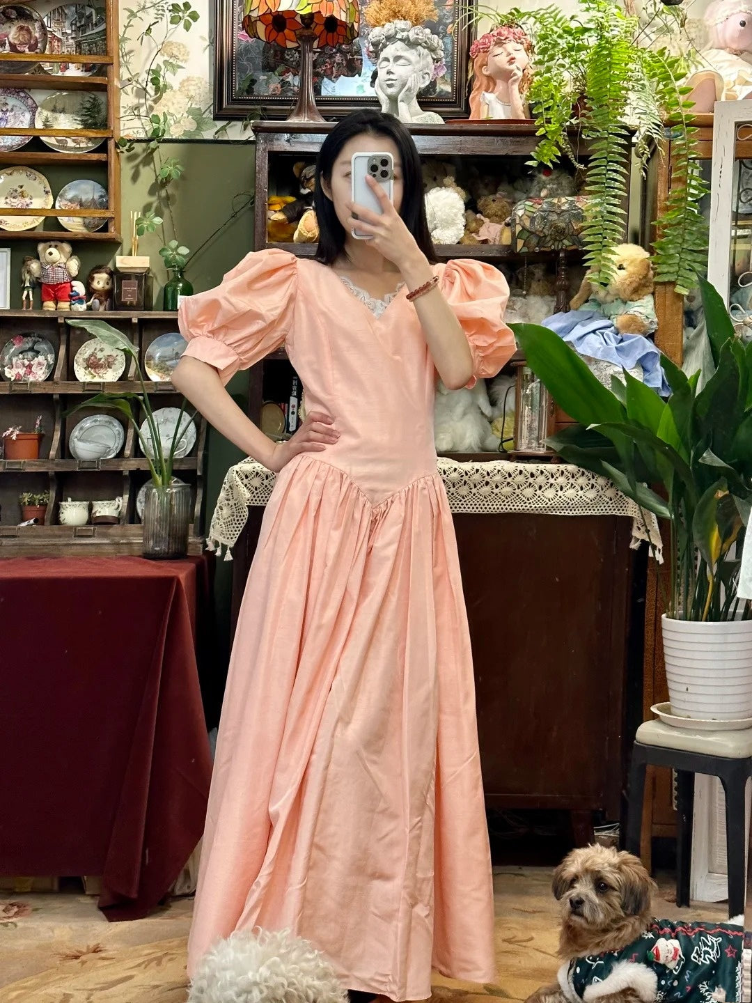 Sweet Prom Dress V-neck Pleated Birthday Party Dress Evening Dress Formal Dress   D4451
