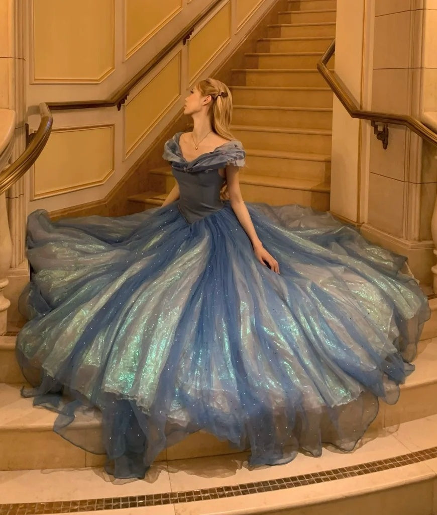 Stunning Prom Dress Off Shoulder Pleated Evening Dress Quinceanera Dress Ball Gown      D4463