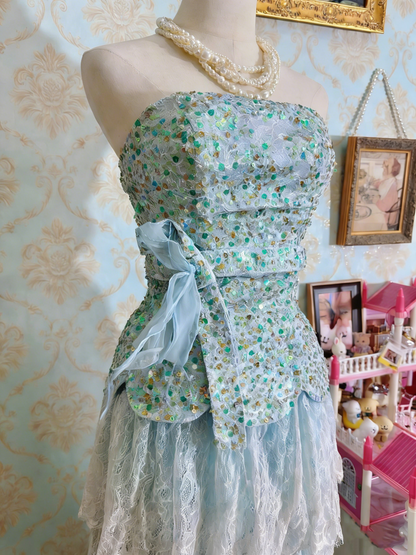 Pretty Prom Dress Strapless Pleated Tulle Gala Dress Formal Dress Evening Dress  D4474