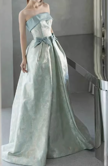 Pretty Prom Dress Strapless Pleated Gala Dress Evening Dress Formal Dress  D4511