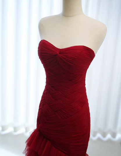 Stunning Prom Dress Sweetheart Tulle Pleated Mermaid Gala Dress Evening Dress Formal Dress  D4521