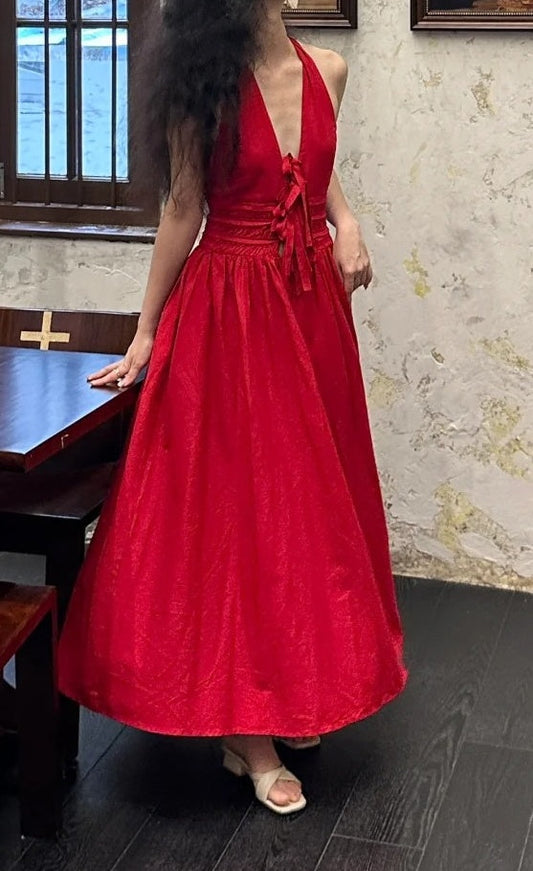 Charming Prom Dress Halter Pleated Birthday Party Dress Cockatail Dress Evening Dress  D4558