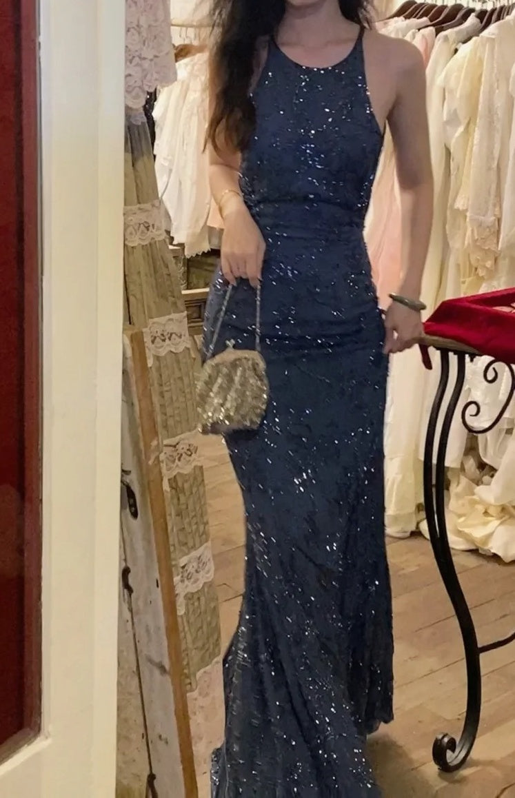Stunning Prom Dress Crew Neck Backless Mermaid Birthday Party Dress Cockatail Dress Evening Dress  D4559