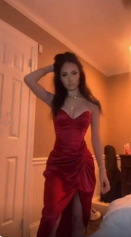 Sexy Red Sweetheart Sheath Long Evening Gown Prom Dress MD7684
