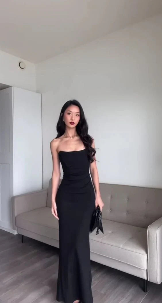 Black Sheath Long Prom Dress Formal Evening Dress, MD7988