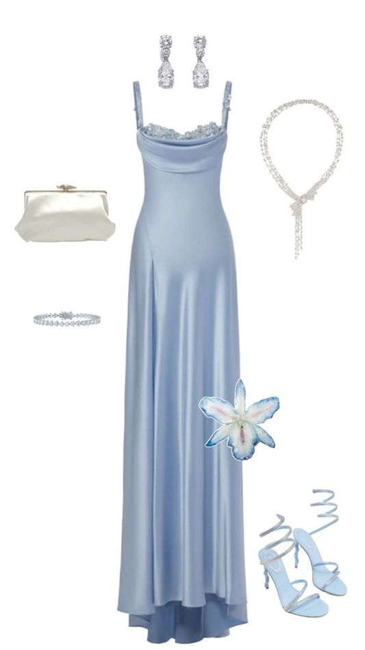 Classy Blue Spaghetti Straps Satin Beaded Mermaid Evening Dress Long Wedding Guest Dress D1402