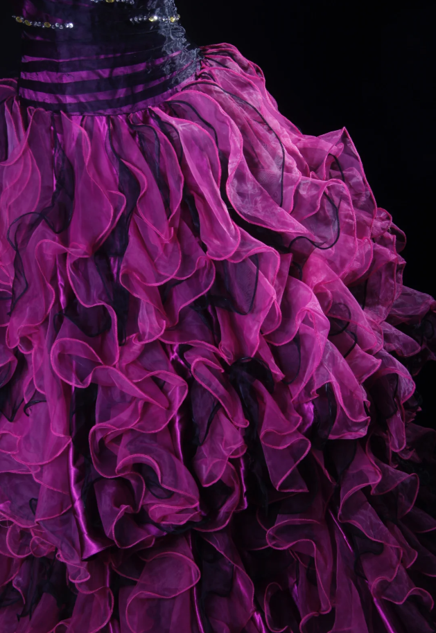 Chic Strapless Hot Pink Ruffle Multi-Layered Princess Party Dress Two-way Prom Dress D2236