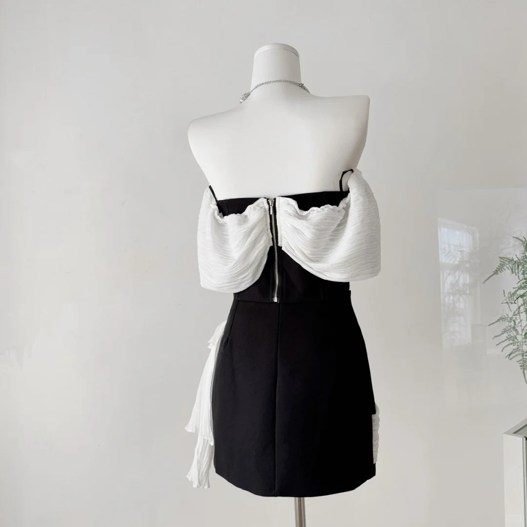 Elegant Black Off The Shoulder Short Homecoming Dress Vacation Dress Birthday Outfits S401