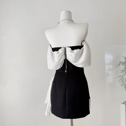 Elegant Black Off The Shoulder Short Homecoming Dress Vacation Dress Birthday Outfits S401