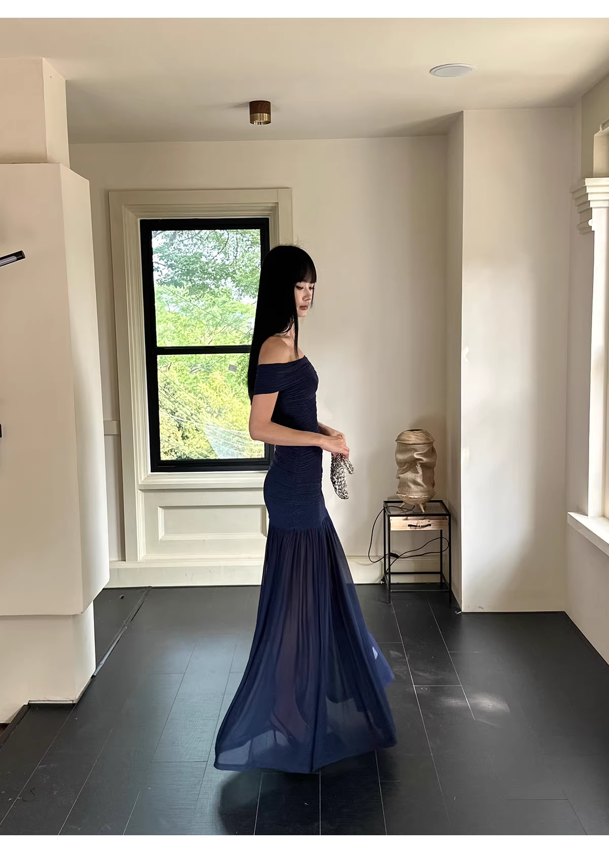 Sexy Halter V Neck White A Line Long Party Dress Formal Evening Gown
