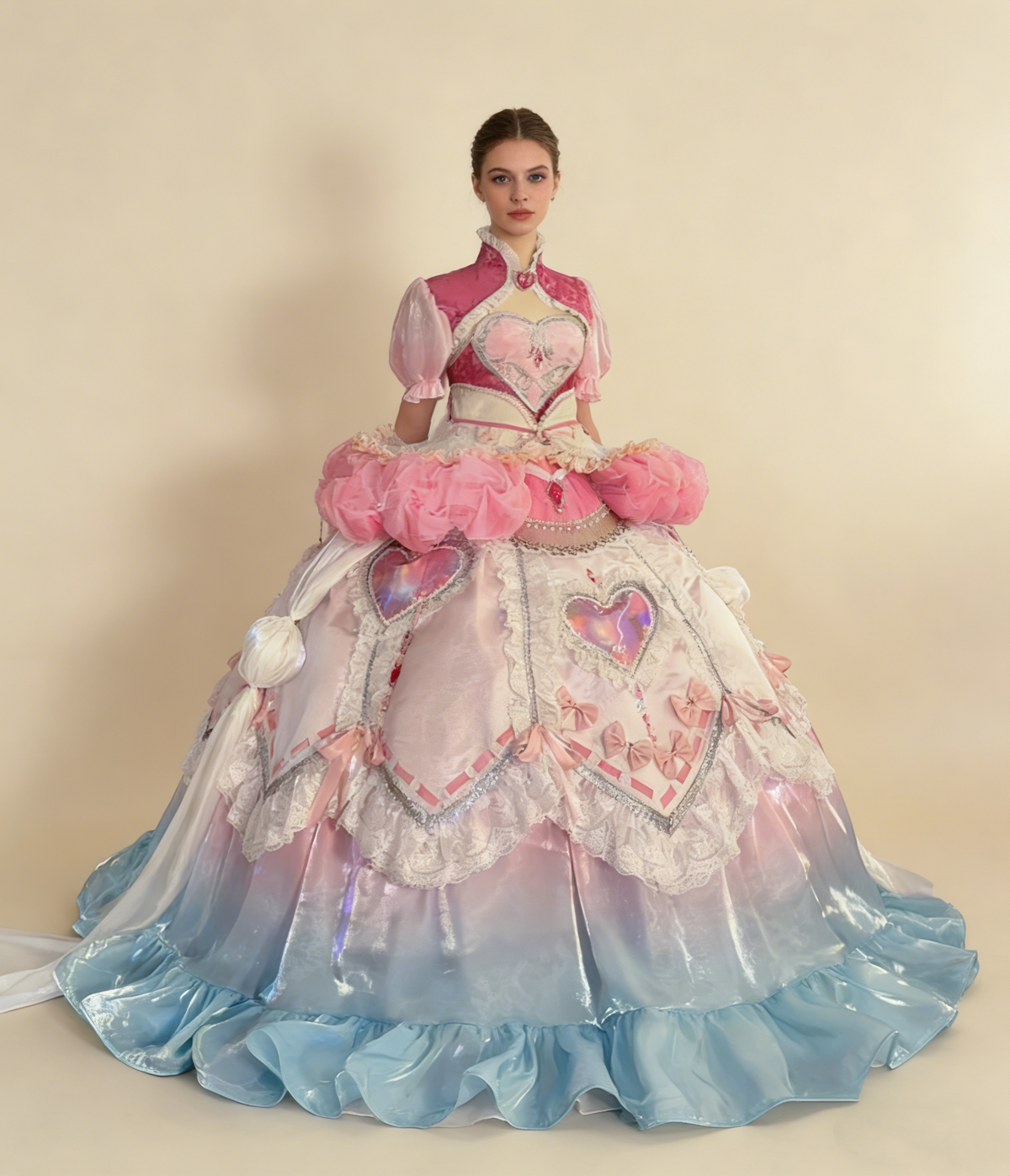 New Arrival Prom Dress High Collar Pleated Ball Gown Quinceanera Dress Birthday Outfits   D3764