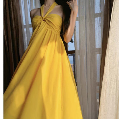 A Line Yellow Long Stunning Evening Gown Party Prom Dress S7265