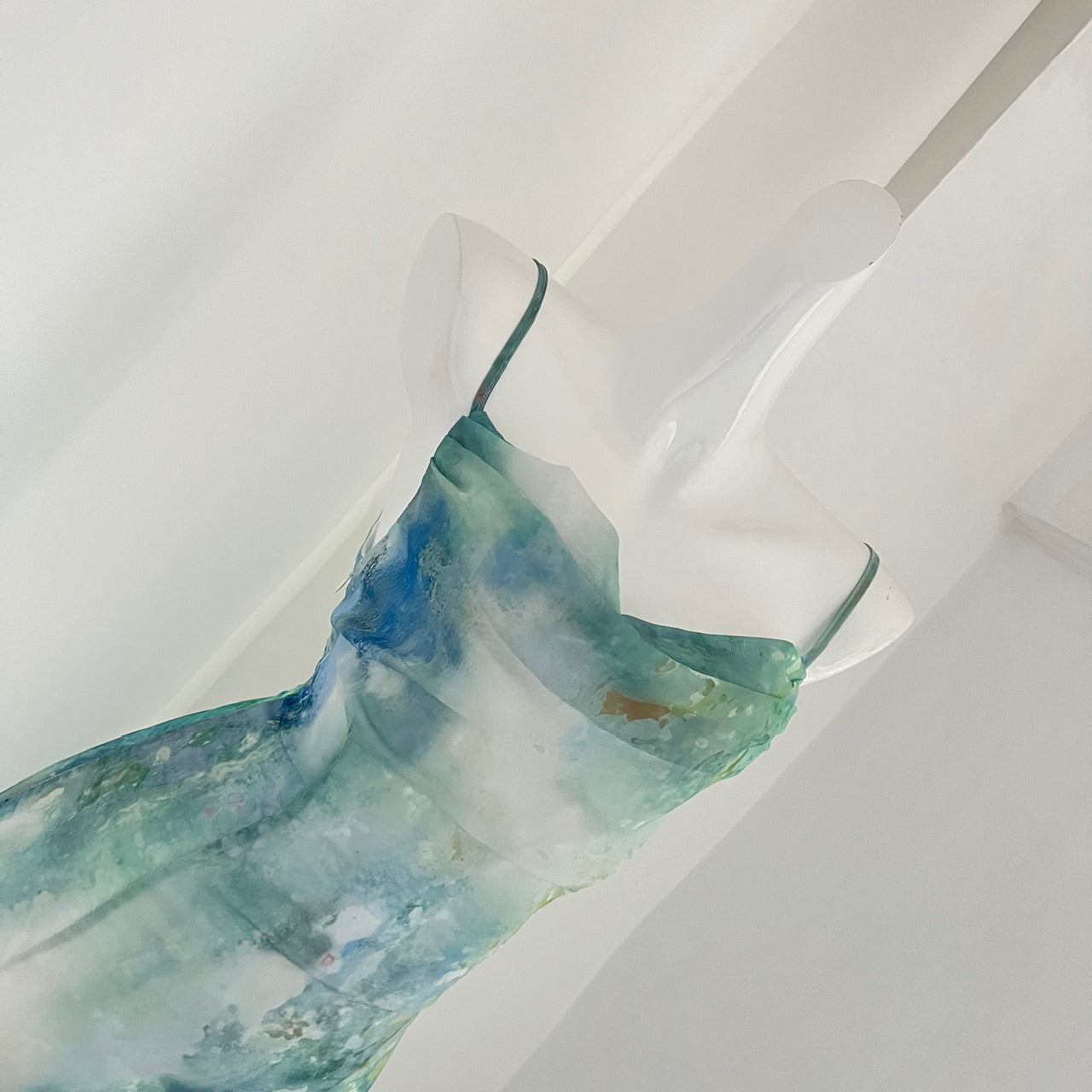 Cute Mermaid Spaghetti Straps Green Long Summer Dress For Women DP0016