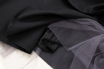 Dark heavy industry niche design gray purple yarn romantic irregular tube top dress R0015