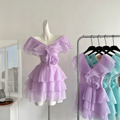 Cute A Line V Neckline Layers Summer Dress Holiday Party Outfits For Girls DP0154