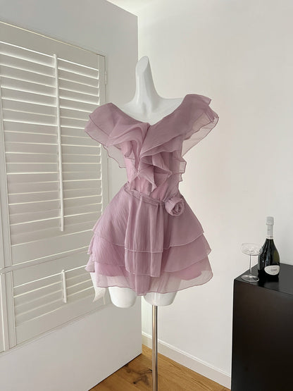 Cute A Line V Neckline Layers Summer Dress Holiday Party Outfits For Girls DP0148