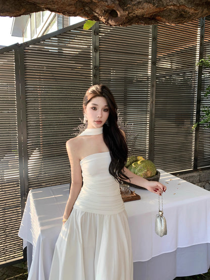 A Line White Long Stunning Evening Gown Party Prom Dress       S7275