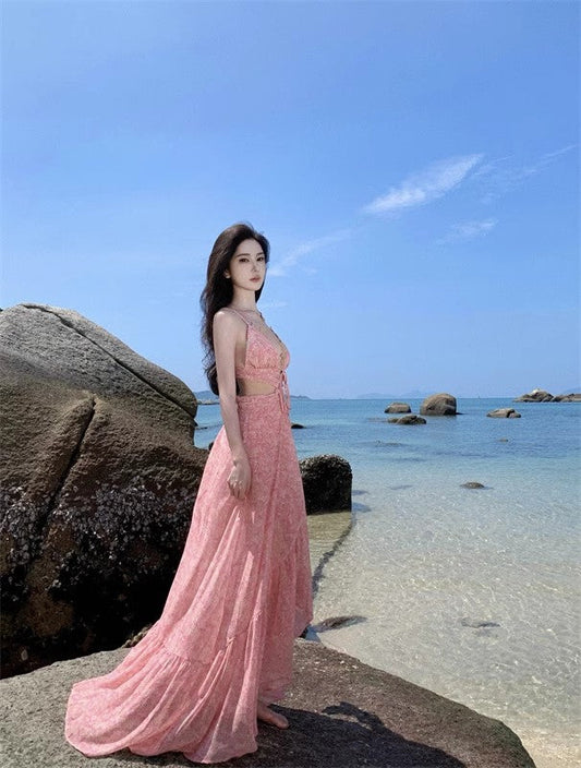 A Line Pink Long Stunning Evening Gown Party Prom Dress       S7309