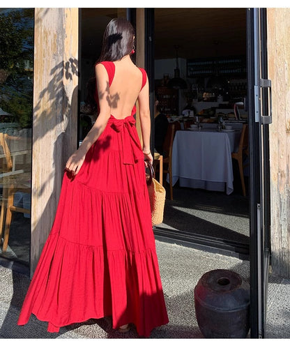 A Line Red Long Stunning Evening Gown Party Prom Dress       S7294