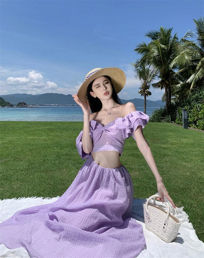 A Line Purple Long Stunning Evening Gown Party Prom Dress       S7288