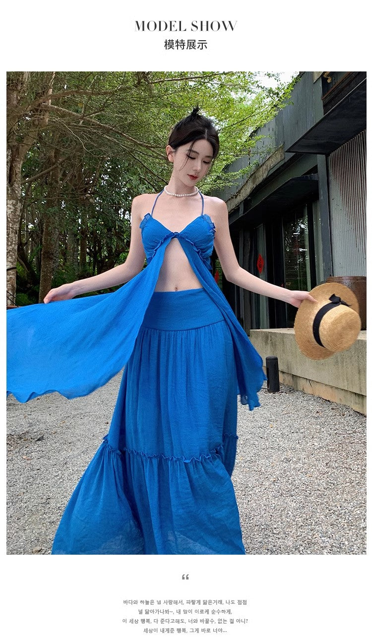 A Line Blue Long Stunning Evening Gown Party Prom Dress       S7274