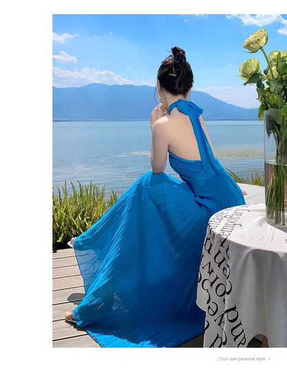A Line Blue Long Stunning Evening Gown Party Prom Dress       S7304