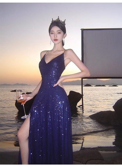 A Line Royal Blue Long Stunning Evening Gown Party Prom Dress       S7268