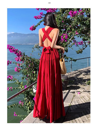 A Line Red Long Stunning Evening Gown Party Prom Dress       S7294