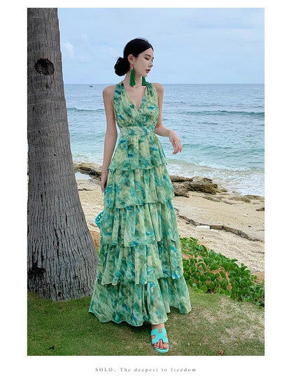 A Line Green Long Stunning Evening Gown Party Prom Dress       S7300