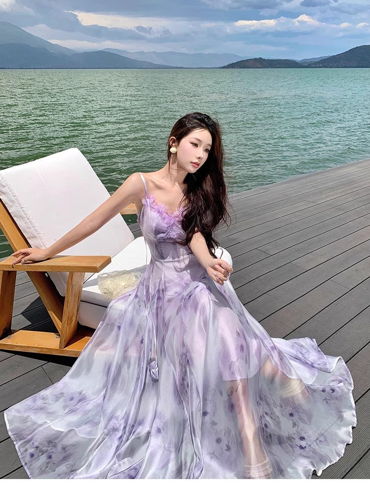 A Line Purple Long Stunning Evening Gown Party Prom Dress       S7312