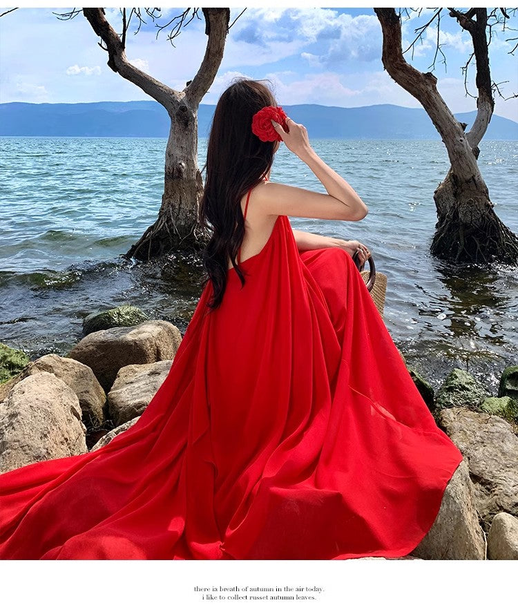 A Line Red Long Stunning Evening Gown Party Prom Dress       S7292
