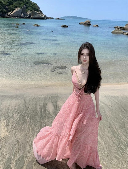 A Line Pink Long Stunning Evening Gown Party Prom Dress       S7309