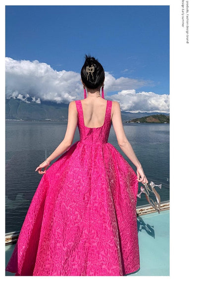 A Line Pink Long Stunning Evening Gown Party Prom Dress       S7306