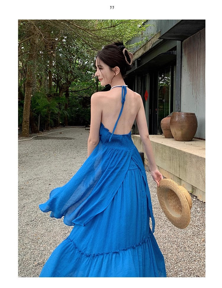 A Line Blue Long Stunning Evening Gown Party Prom Dress       S7274