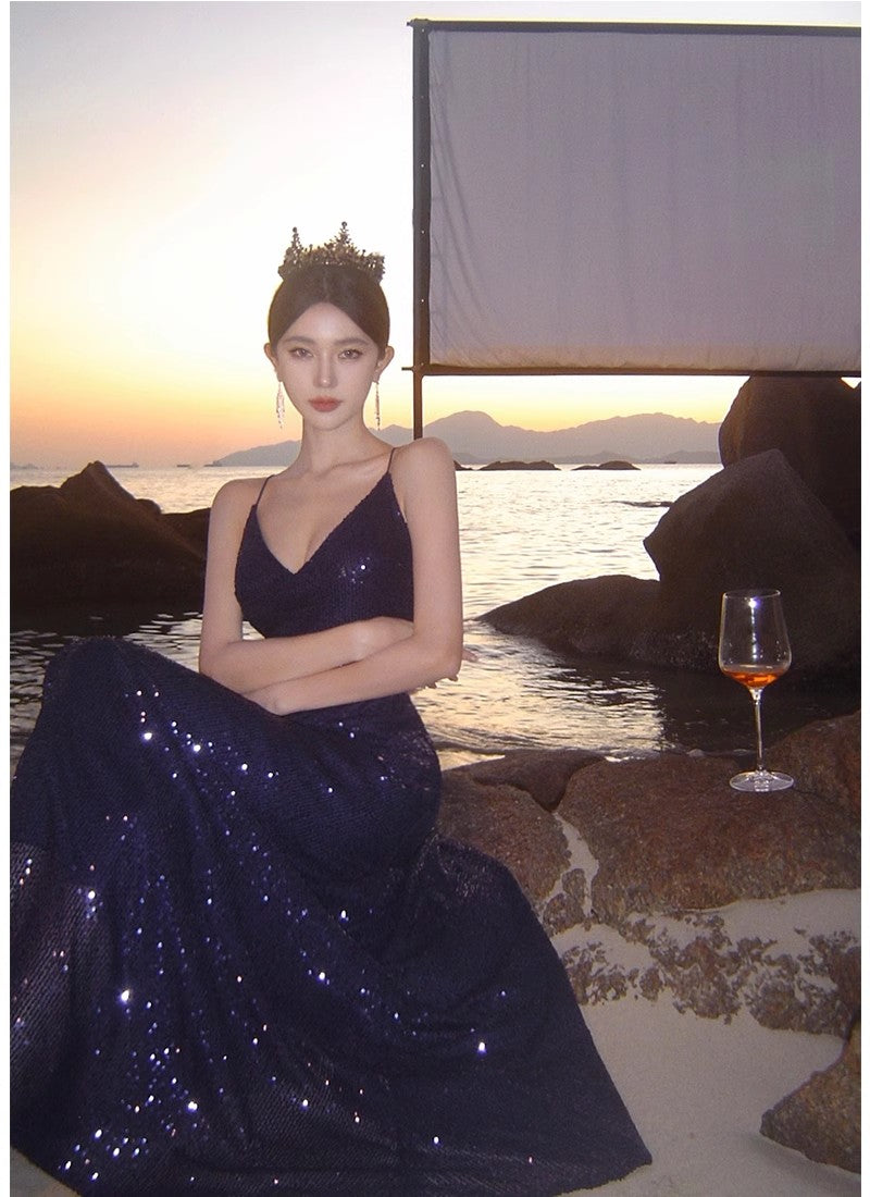 A Line Royal Blue Long Stunning Evening Gown Party Prom Dress       S7268