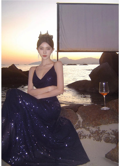 A Line Royal Blue Long Stunning Evening Gown Party Prom Dress       S7268