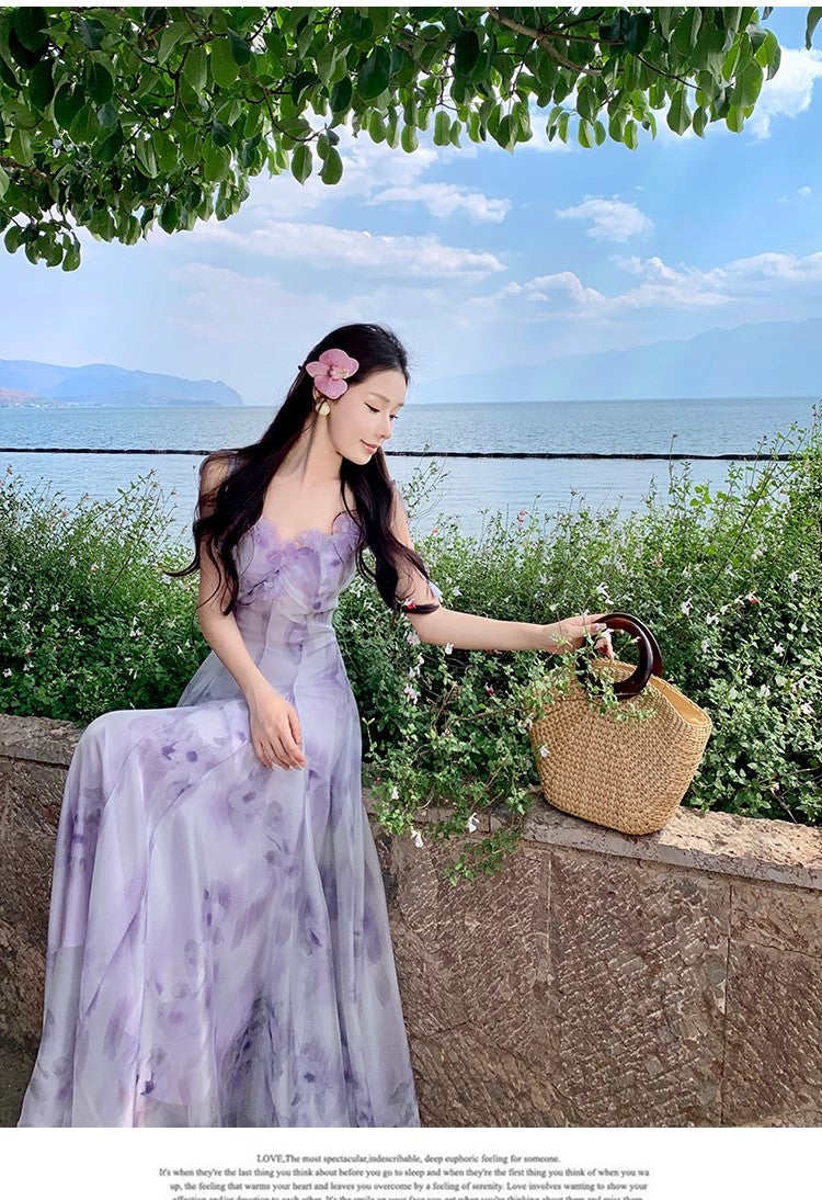 A Line Purple Long Stunning Evening Gown Party Prom Dress       S7312