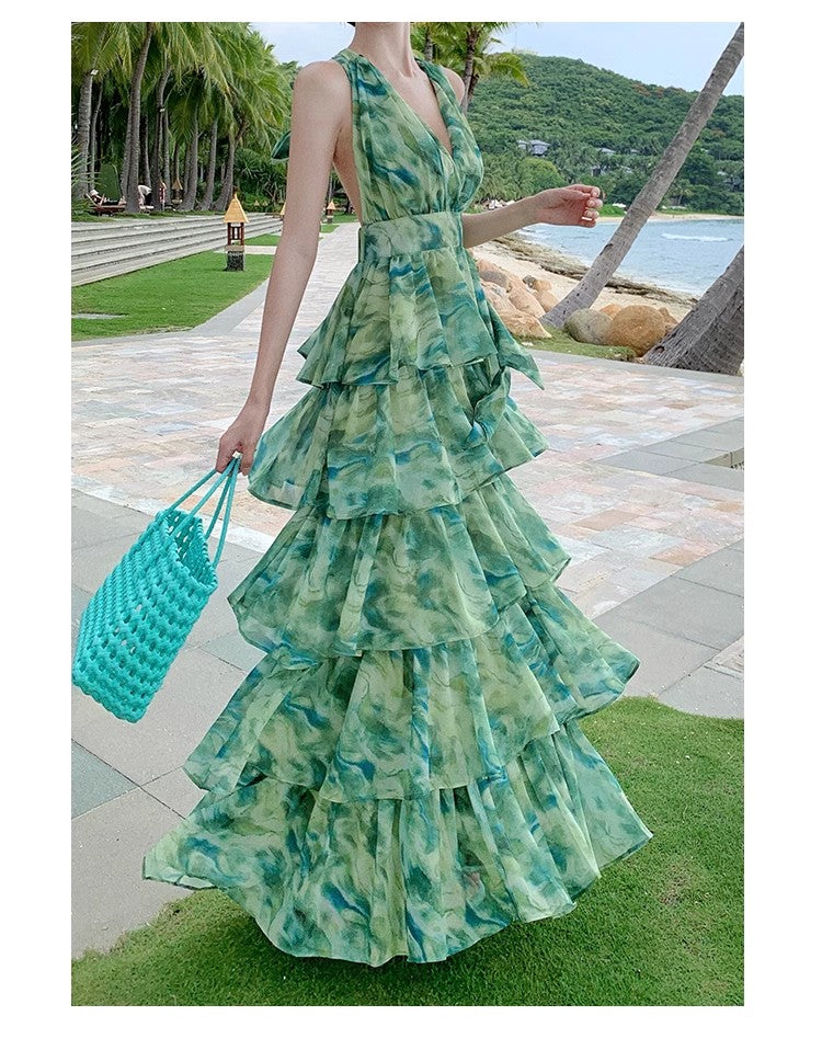 A Line Green Long Stunning Evening Gown Party Prom Dress       S7300