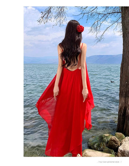 A Line Red Long Stunning Evening Gown Party Prom Dress       S7292