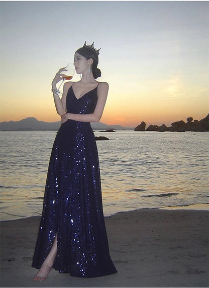 A Line Royal Blue Long Stunning Evening Gown Party Prom Dress       S7268