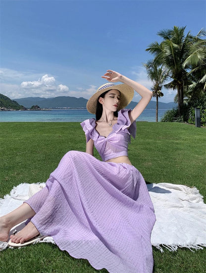 A Line Purple Long Stunning Evening Gown Party Prom Dress       S7288