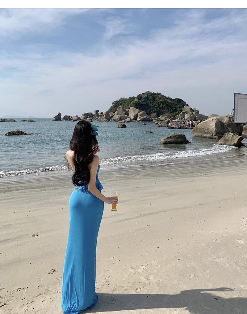 A Line Blue Long Stunning Evening Gown Party Prom Dress       S7269