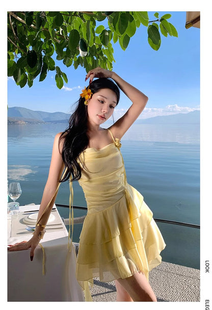 A Line Yellow Long Stunning Evening Gown Party Prom Dress       S7286