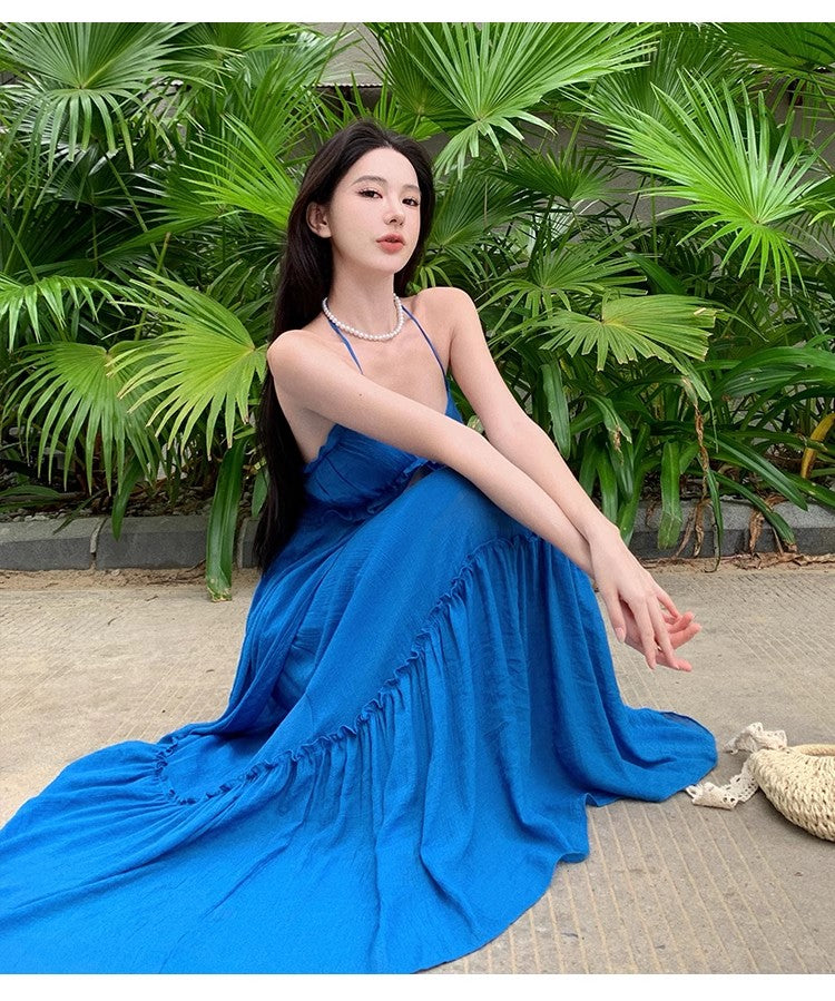 A Line Blue Long Stunning Evening Gown Party Prom Dress       S7274