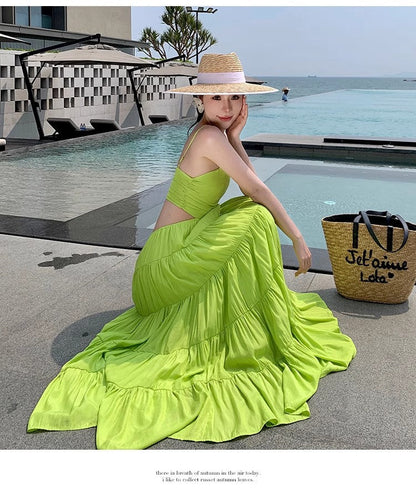 A Line Green Long Stunning Evening Gown Party Prom Dress       S7270