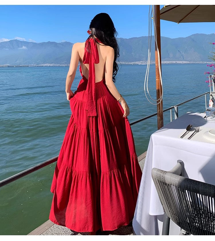 A Line Red Long Stunning Evening Gown Party Prom Dress       S7294