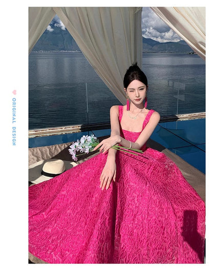 A Line Pink Long Stunning Evening Gown Party Prom Dress       S7306