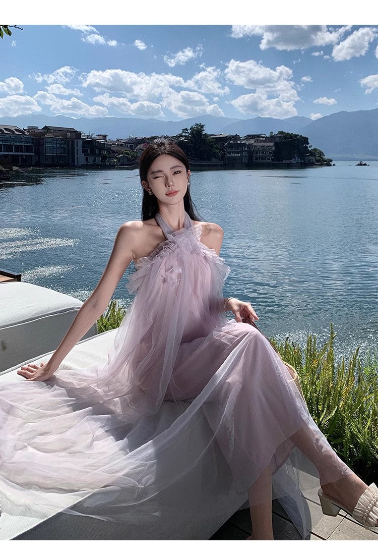 A Line Purple Long Stunning Evening Gown Party Prom Dress       S7299